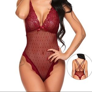 Red babydoll bodysuit. *NWT* size M